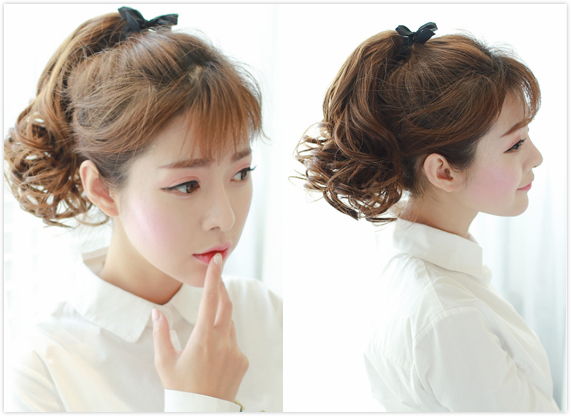 五款韩式空气刘海马尾辫扎发发型