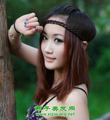 韩版女生中长直发发型图片示范韩式中长发如何扎