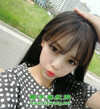 女生韩式空气刘海发型图片