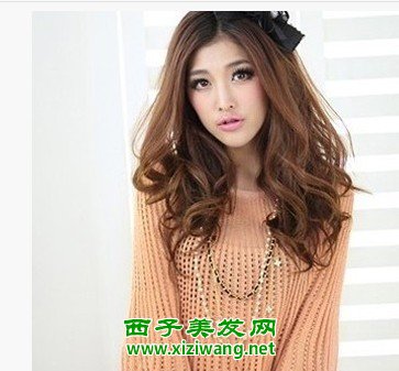 韩国女生水波纹烫发发型图片