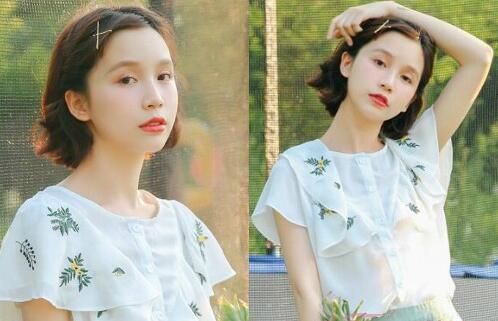 夏天女生流行的韩式中短发发型图片